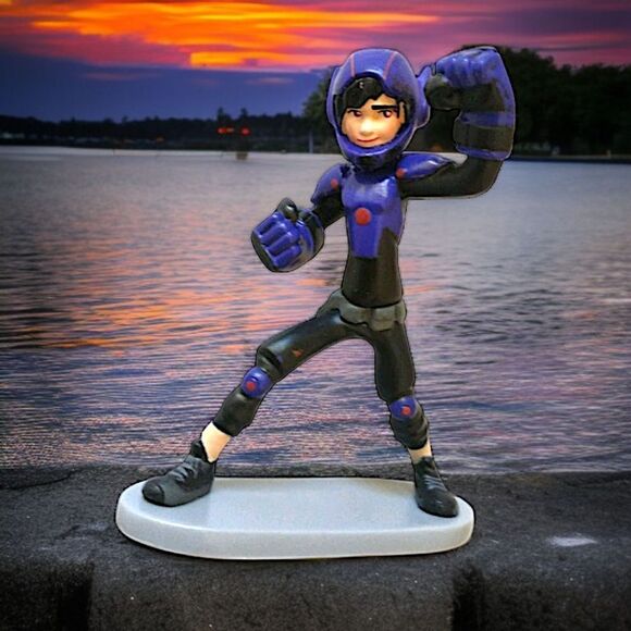 Hiro Hamada Cake Topper Disney Big Hero Action Figure PVC Anime 2.5" Purple Blk. - Picture 1 of 16